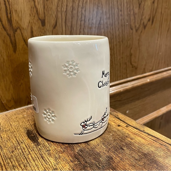 Potter's Studio Merry Christmas Santa in his Sleigh & Reindeer Snowflake Mug NEW - Picture 4 of 5